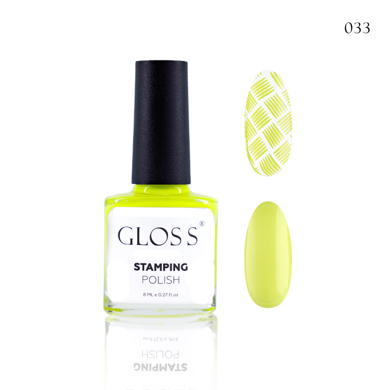 GLOSS Stamping polish 33, 8 ml (neon yellow)